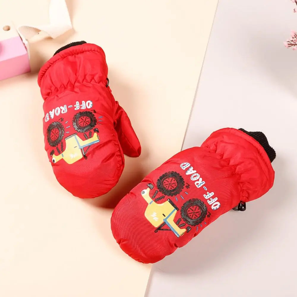 Kids' Snowman Snow Mittens with Anti-Loss Buckle (Ages 2–5)