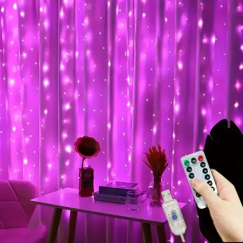 LED Curtain Fairy Lights with Remote – USB, 8 Modes, 3 m to 6 m