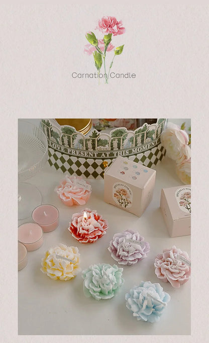 Candela artigianale in cera di soia a forma di garofano | 7 colori | Aromatica e profumata | Oggetto da foto per matrimoni, compleanni e feste