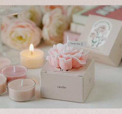 Candela artigianale in cera di soia a forma di garofano | 7 colori | Aromatica e profumata | Oggetto da foto per matrimoni, compleanni e feste