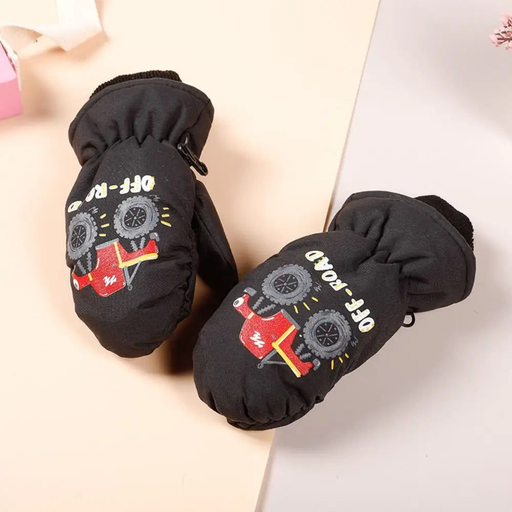 Kids' Snowman Snow Mittens with Anti-Loss Buckle (Ages 2–5)
