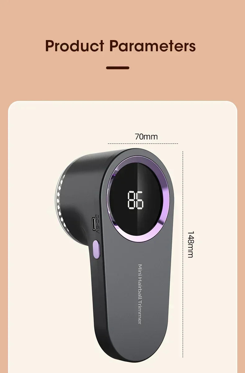 Electric Lint Remover Electric Hairball Sweater Trimmer Type-C USB Charging Convenient Smart LED Pellet Cutter Fast Household