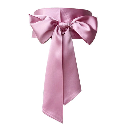 Satin-Schleife Taillengürtel – Breiter Bandgürtel für Kleider, 20 Farben