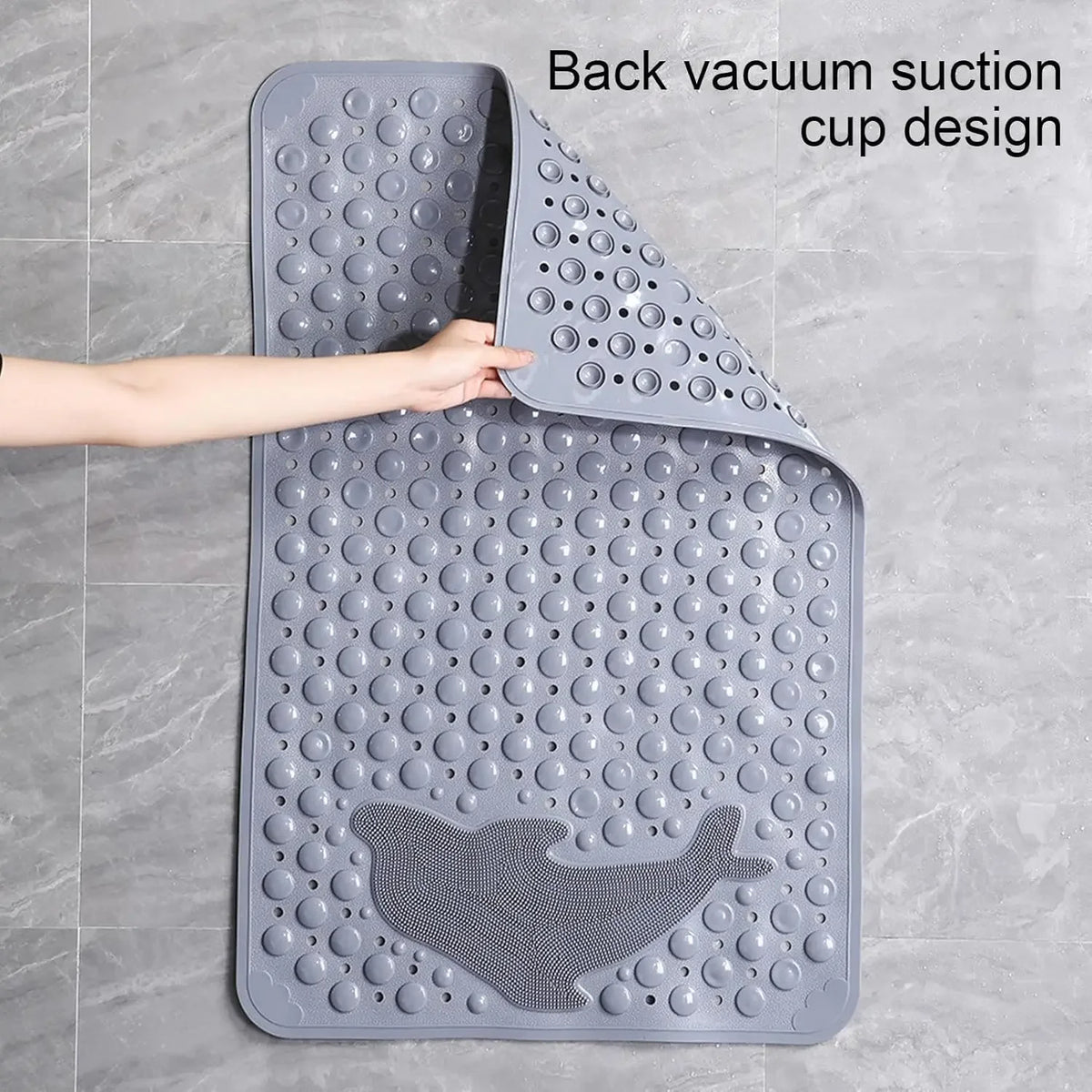 Dolphin Non-Slip Bath Mat with Suction Cups, 35 x 70 cm