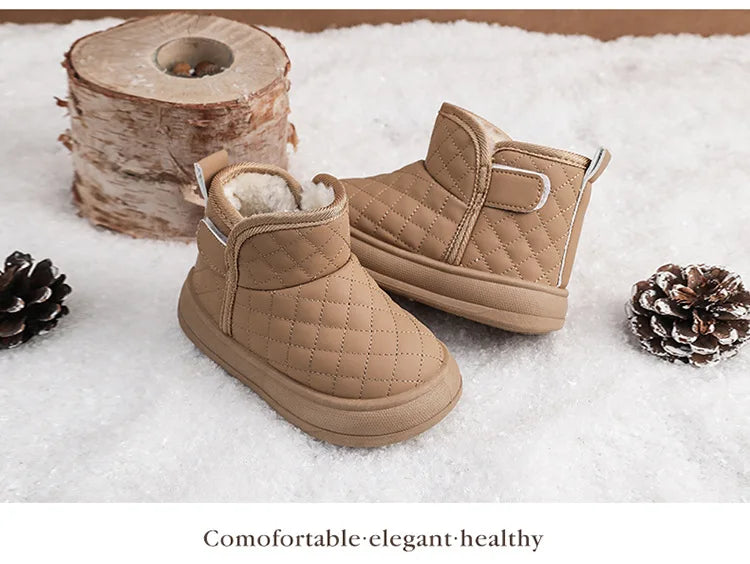 2026 Winter Plush Boots For Children Soft Warm Velvet Snow Boots For Kids Anti-slippery Waterproof Boy's Girl's Winter Boots