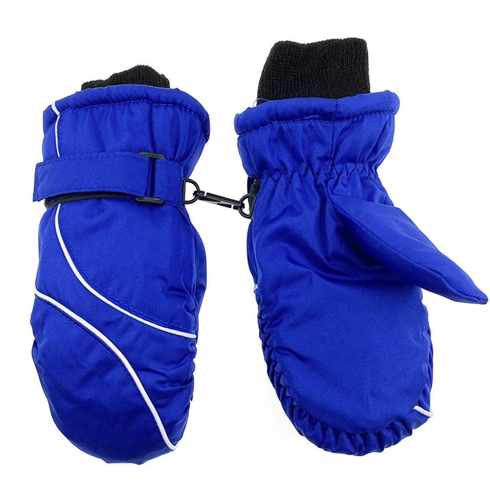 Kids' Long-Cuff Ski Mittens – Velvet-Lined Snow Mittens