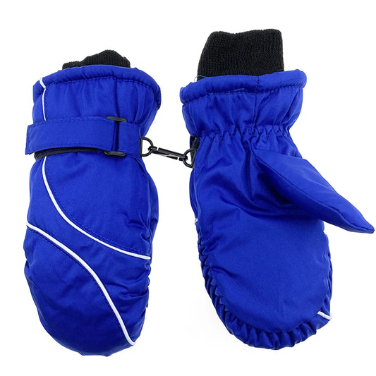 Kids' Long-Cuff Ski Mittens – Velvet-Lined Snow Mittens