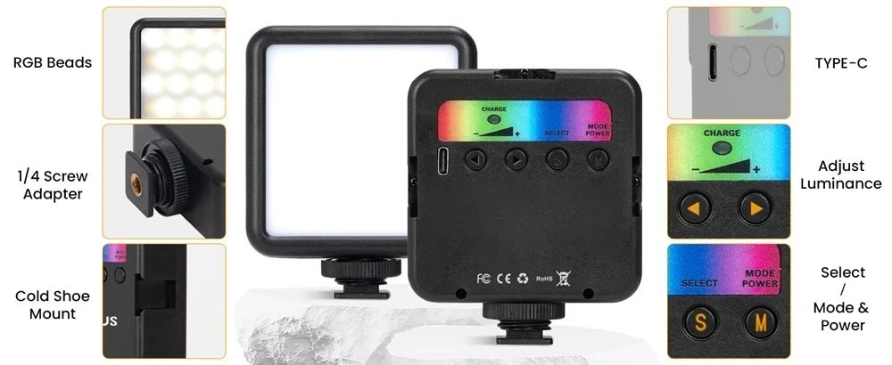 Pocket RGB Video Light – Rechargeable Mini LED Fill Light