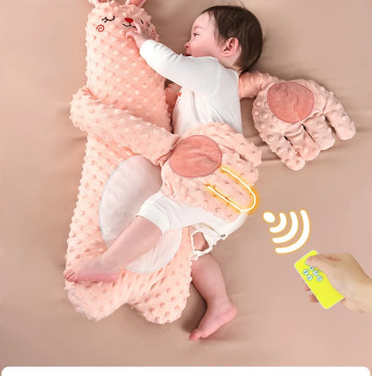 Oreiller apaisant électrique pour bébé avec télécommande | Poupée d'aide au sommeil pour nouveau-né