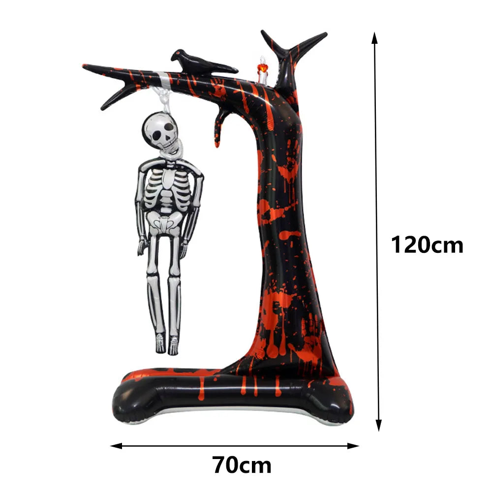 Halloween Standing Foil Balloons – Haunted House, Skull, Witch & Coffin Mylar Decorations
