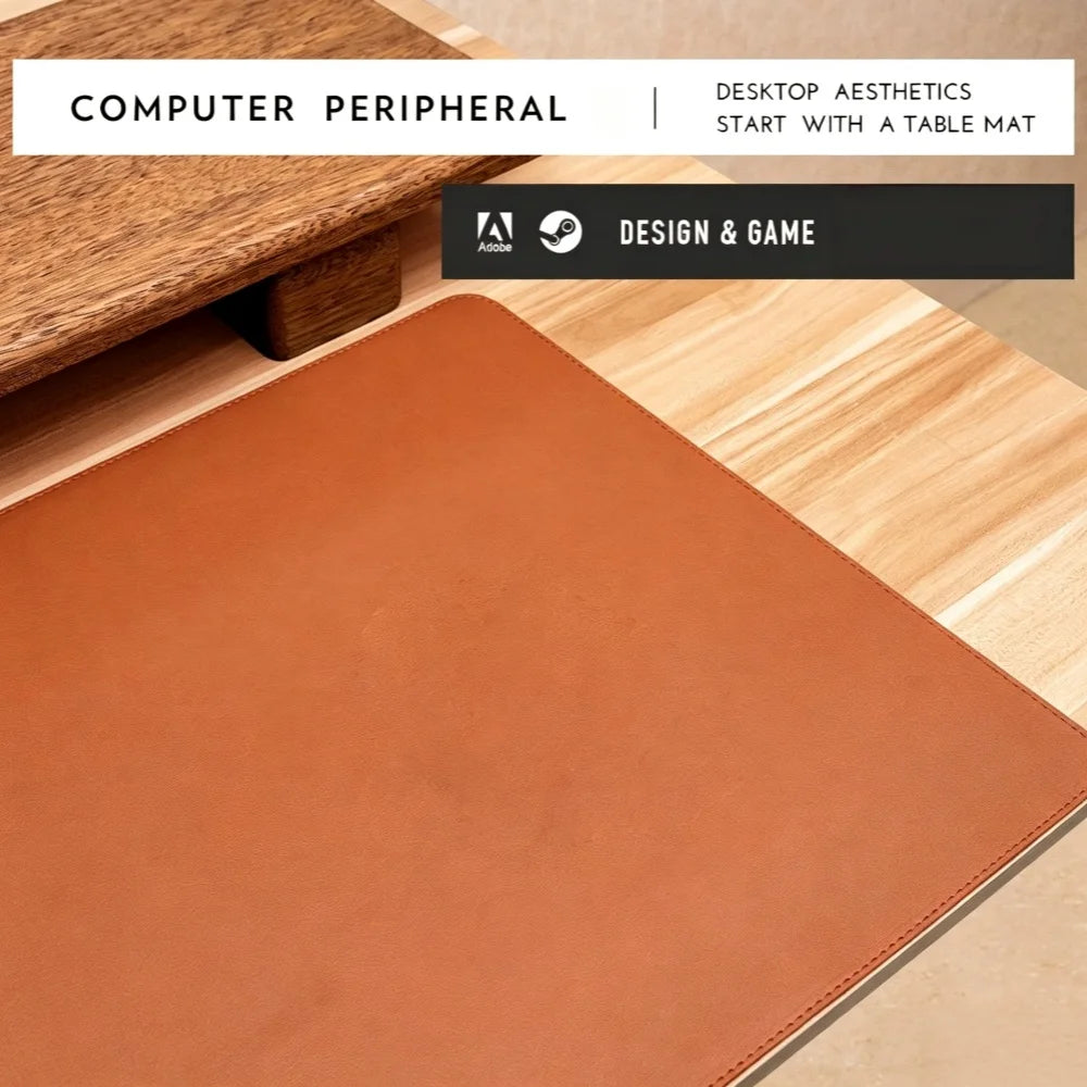 PU Leather Large Desk Mat Waterproof Anti‑Slip Office Desktop Pad Soft Large Mouse Pad For Laptop Keyboard Gaming Desk Mat