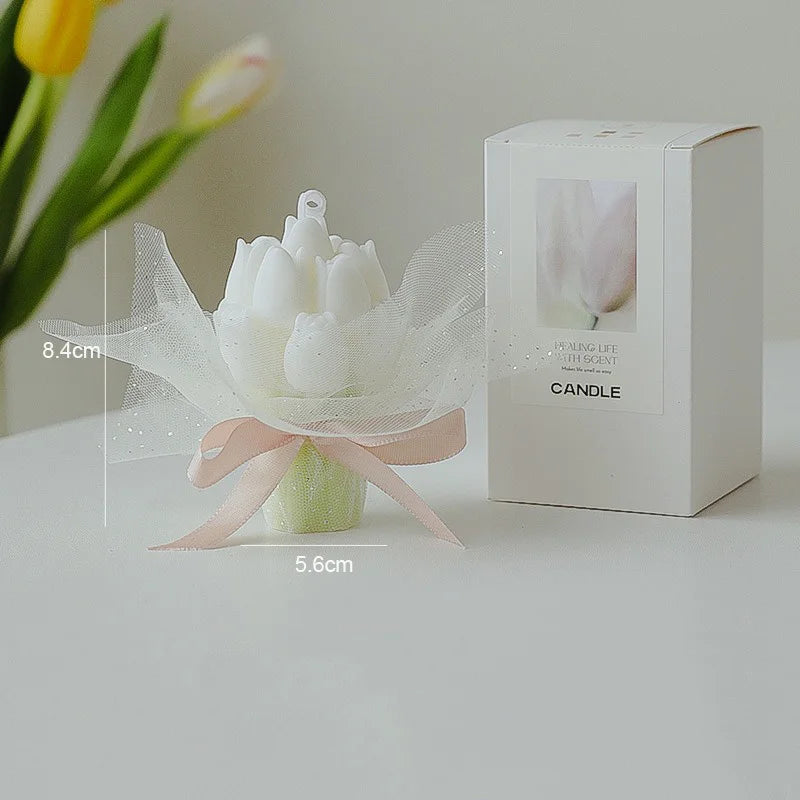 Handmade Tulip Bouquet Candle Scented Candle Aromatherapy Soy Wax Candle Wedding Birthday Candles Party Home Decoration