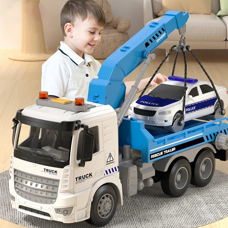 Inertia Rescue Crane Trailer Toy with Lights & Sounds