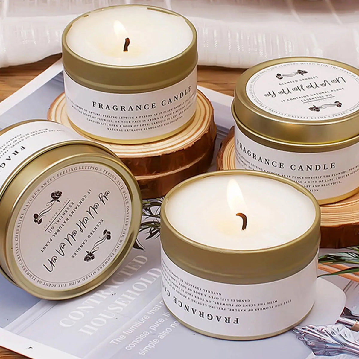 Scented Candles Home Fragrance Soy Wax Aromatherapy Odor Eliminator Emergency Light Camping Hiking Gift Birthday Decorations