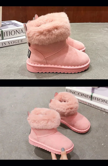 Botas de invierno bajas para niña con parte superior de poliéster
