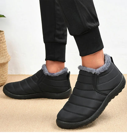 Botas de invierno sin cordones para hombre con forro de felpa HAJINK