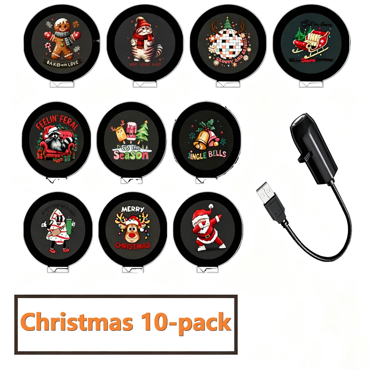 USB Christmas Projector Lamp with Flexible Gooseneck – Car & Desk