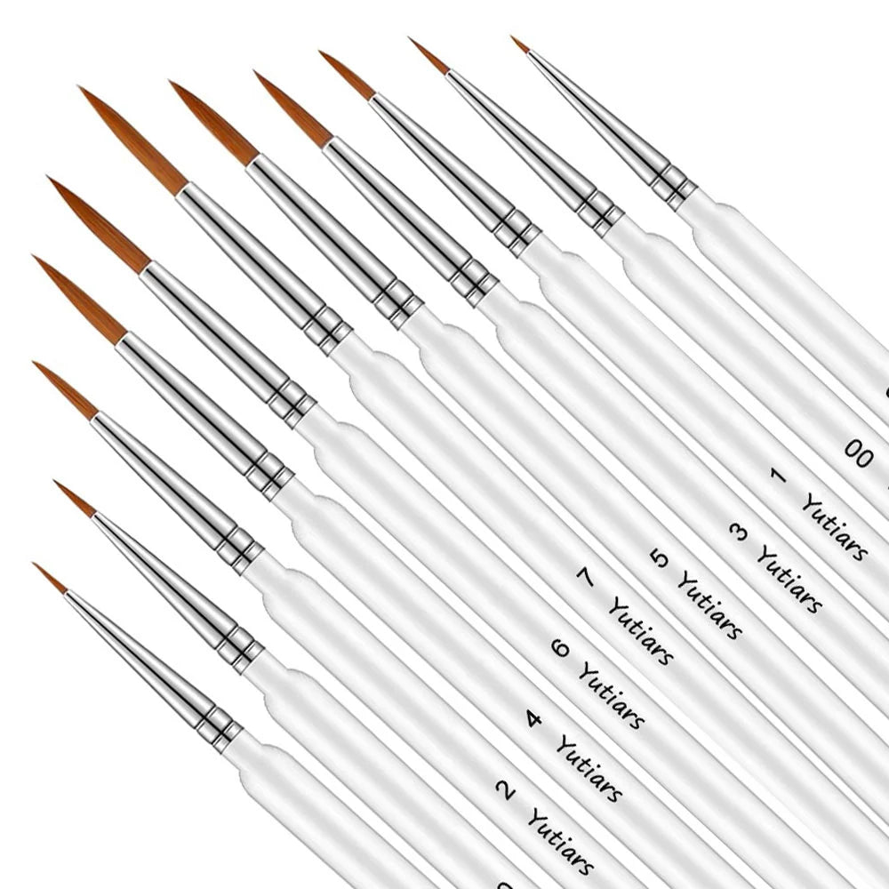Miniature Detail Paint Brush Set – 10 or 11 Fine-Tip Brushes