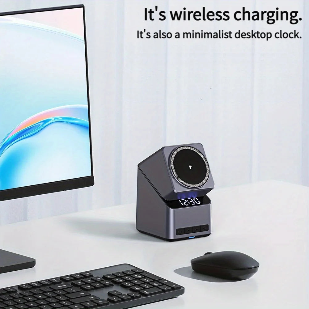 4-in-1 Magnetic Charging Station with Digital Clock