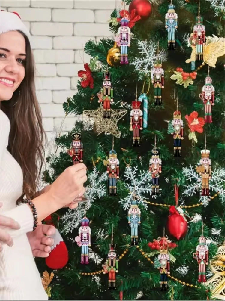 12-Piece Wooden Nutcracker Figurine Set – Christmas Decor