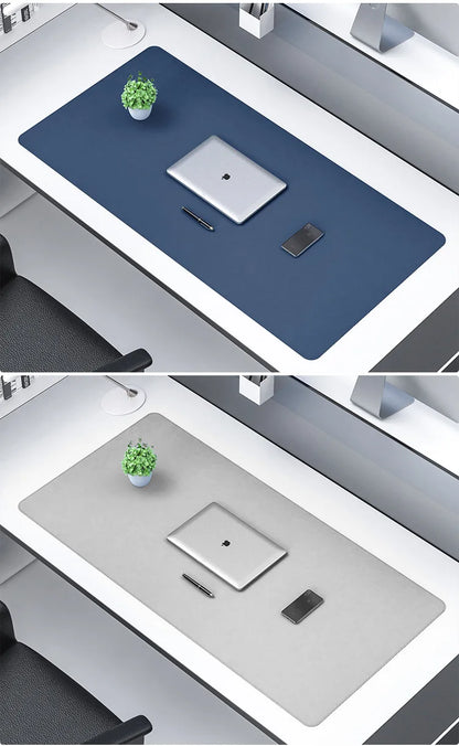 Grand sous-main de bureau en cuir PU – Tapis de bureau imperméable et antidérapant pour ordinateur et souris de gaming