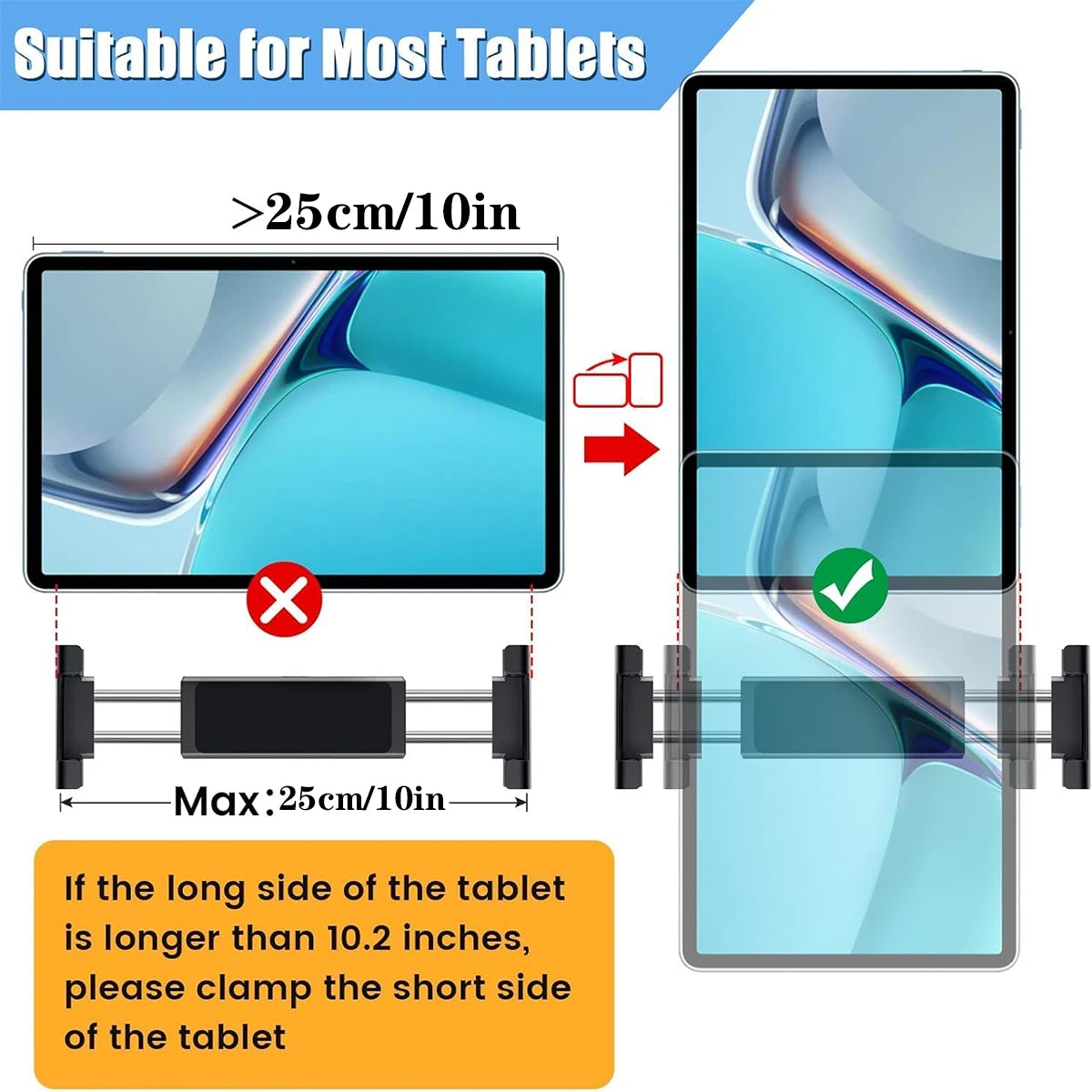 Adjustable Car Headrest Tablet & Phone Holder