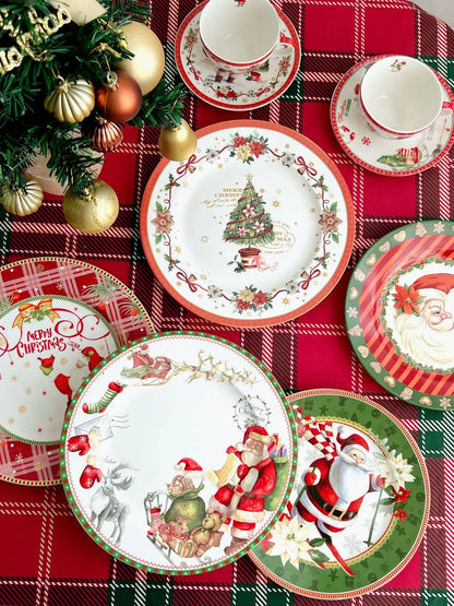 Weihnachtsteller mit Nikolaus, Tasse und Untertasse – Geschirr