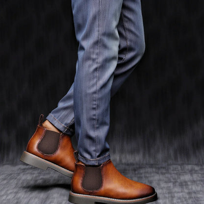 Herren-Chelsea-Boots im Slip-on-Stil mit eckiger Zehenpartie
