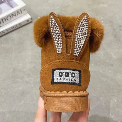 Botas de invierno bajas para niña con parte superior de poliéster