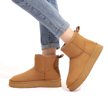 Botines sin cordones para mujer con forro de felpa Evshine