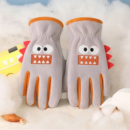 Guanti invernali in peluche a cinque dita per bambini – Età 6–12